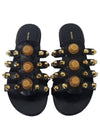 Gold Stud Slippers Black - BALENCIAGA - BALAAN 4