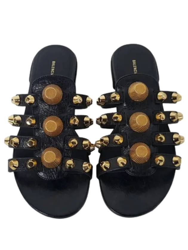 Gold Stud Slippers Black - BALENCIAGA - BALAAN 4