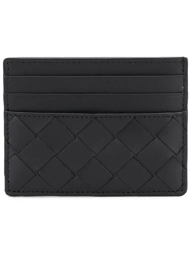 Intrecciato Leather Card Wallet Black - BOTTEGA VENETA - BALAAN 3