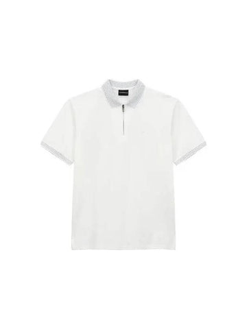 Men s Dot Point Pique Shirt White 270460 - EMPORIO ARMANI - BALAAN 1