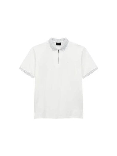 Men s Dot Point Pique Shirt White 270460 - EMPORIO ARMANI - BALAAN 1