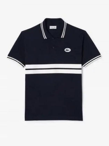 Men s Color Tipping Puff Badge Match Polo Navy PH7447 54GG45 1285965 - LACOSTE - BALAAN 1