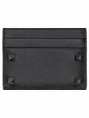 Rockstud Leather Card Wallet Black - VALENTINO - BALAAN 1