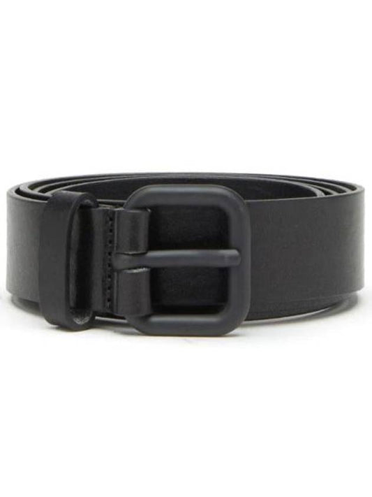 B Inlay Leather Belt Black - DIESEL - BALAAN.