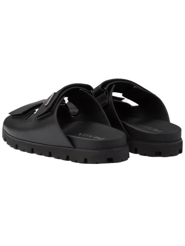 Strap Leather Sandals Black - PRADA - BALAAN 5