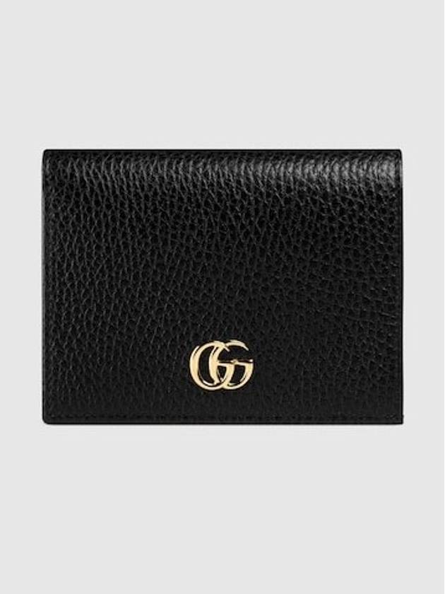 GG Marmont Leather Half Wallet Black - GUCCI - BALAAN 2