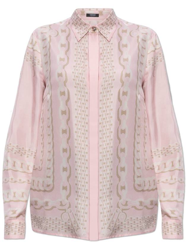 Versace Silk Shirt With Concealed Placket, Women's, Pink - VERSACE - BALAAN 1