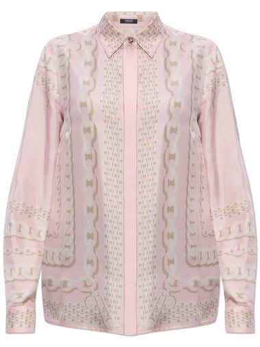 Versace Silk Shirt With Concealed Placket, Women's, Pink - VERSACE - BALAAN 1