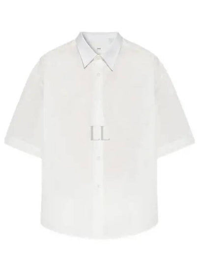 Men's Pocket Cotton Short Sleeve Shirt White - AMI - BALAAN 2