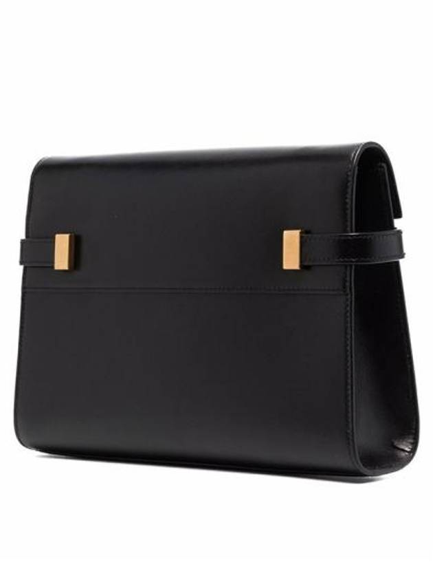 Manhattan Small Shoulder Bag Leather Black - SAINT LAURENT - BALAAN 3