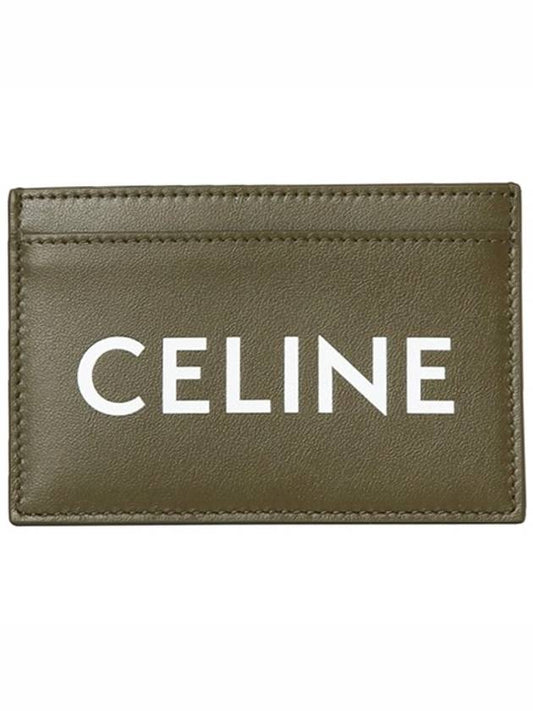 Lettering Logo Printing Card Wallet Khaki - CELINE - BALAAN 2