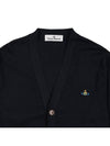 ORB Logo V-Neck Cardigan Black - VIVIENNE WESTWOOD - BALAAN 4