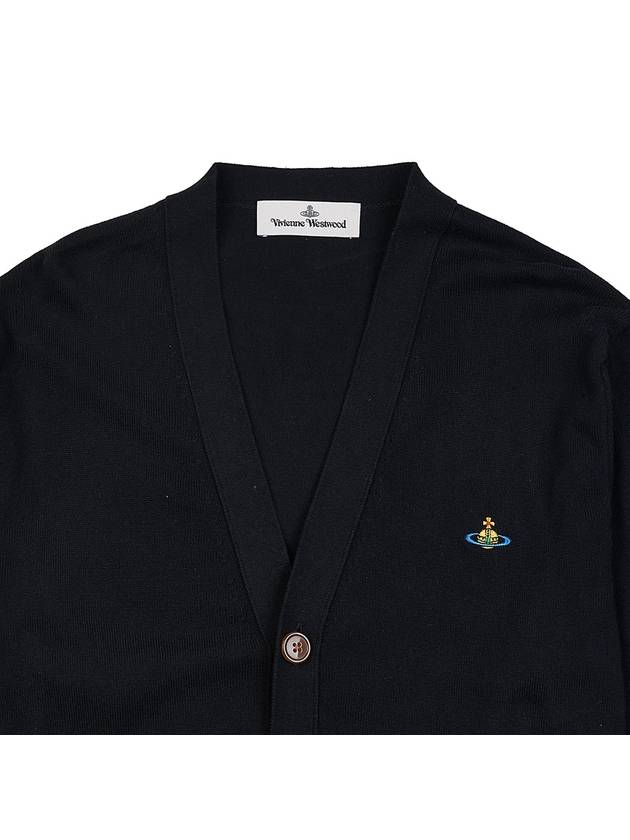 ORB Logo V-Neck Cardigan Black - VIVIENNE WESTWOOD - BALAAN 4