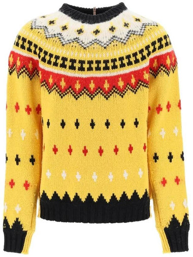 Grenoble Pattern Jacquard Knit Top Yellow - MONCLER - BALAAN 1