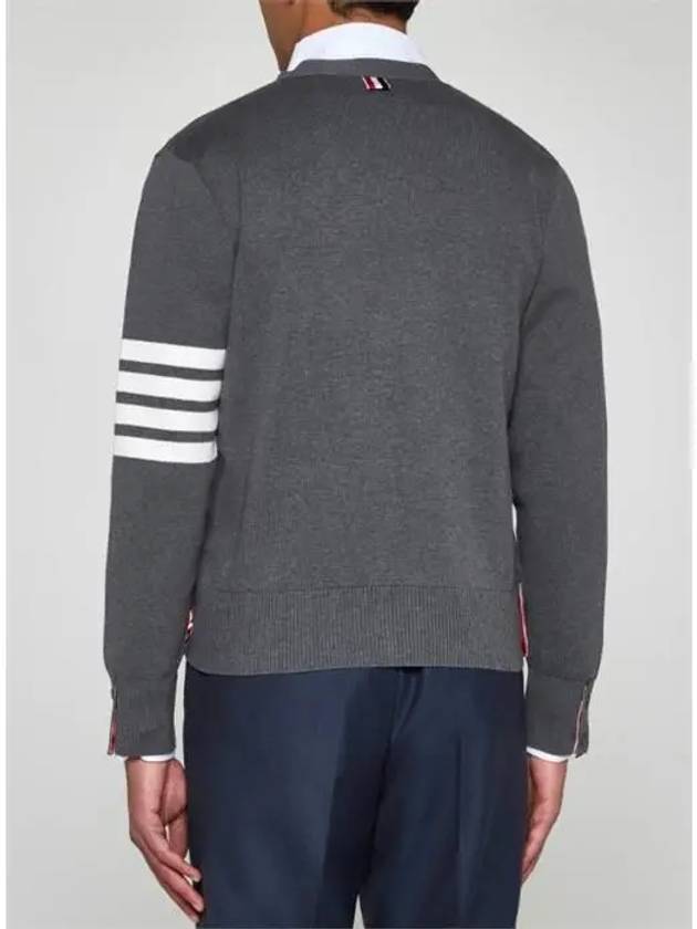 Milano Stitch 4-Bar Cardigan Medium Grey - THOM BROWNE - BALAAN 5