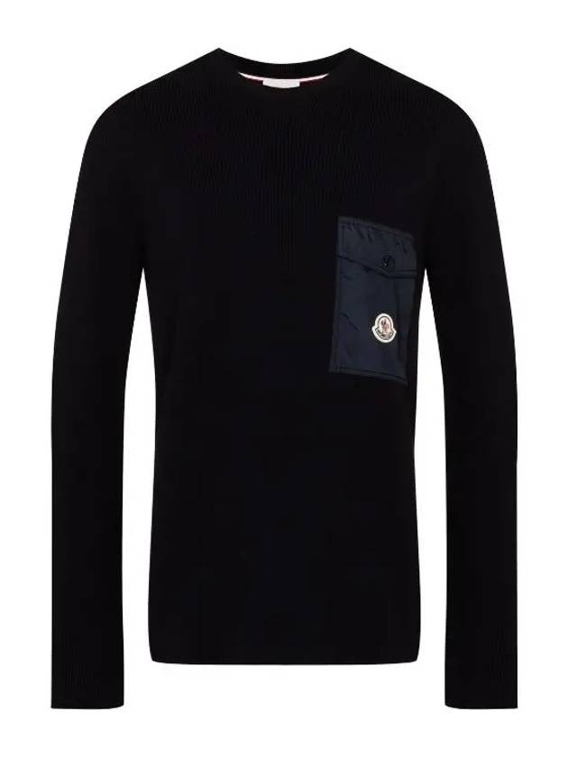 Logo Patch Pocket Knit Top Navy - MONCLER - BALAAN 2