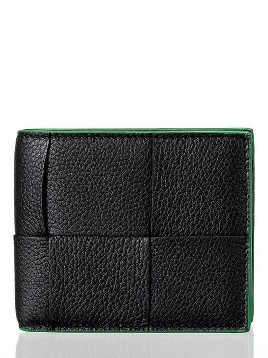 Coin Pocket Bifold Halfwallet Black - BOTTEGA VENETA - BALAAN