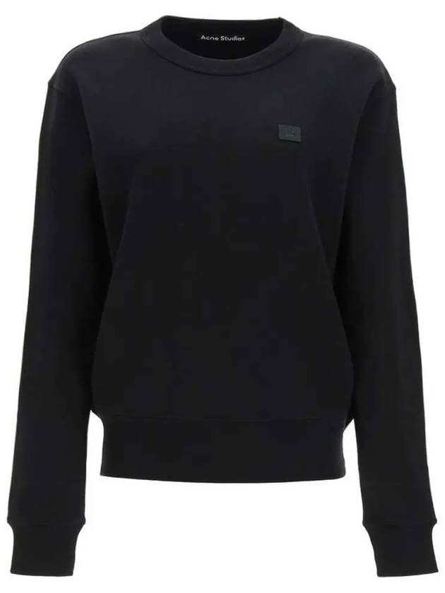 Women's Face Patch Sweatshirt Black - ACNE STUDIOS - BALAAN.