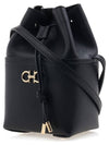 Gancini Mini Bucket Bag Black - SALVATORE FERRAGAMO - BALAAN 3