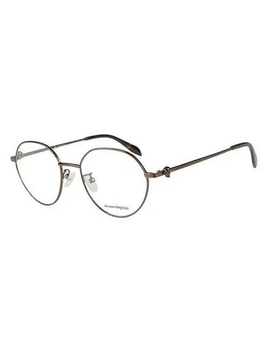 Eyewear Round Metal Eyeglasses Brown - ALEXANDER MCQUEEN - BALAAN 1