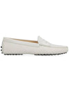 Gomini Leather Driving Shoes White - TOD'S - BALAAN.