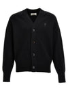 De Coeur Wool Cardigan Black - AMI - BALAAN 1