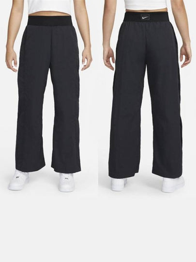 Icon Clash Woven Wide Track Pants Black - NIKE - BALAAN 2