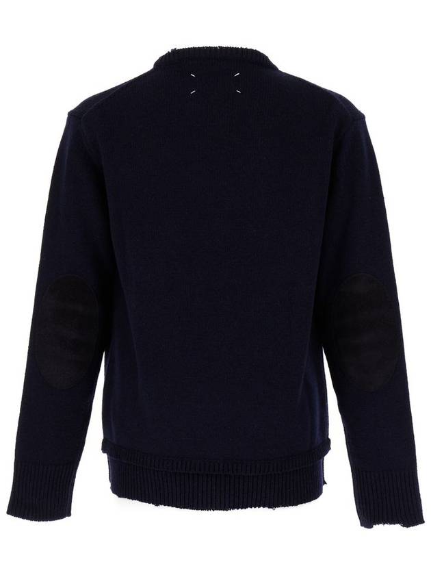 Back Stitch Elbow Patch Knit Top Navy - MAISON MARGIELA - BALAAN 3