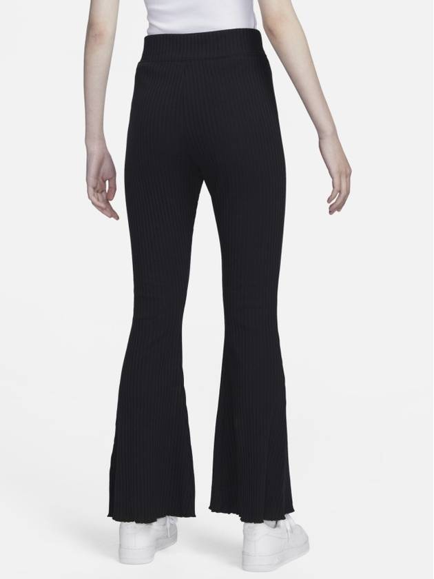 High Waist Rib Jersey Track Pants Black - NIKE - BALAAN 4