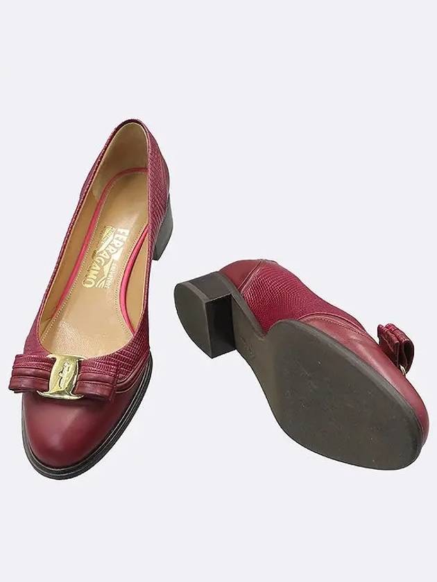 Ferragamo 0644587 FEDINA Burgundy color leather women s shoes - SALVATORE FERRAGAMO - BALAAN 2