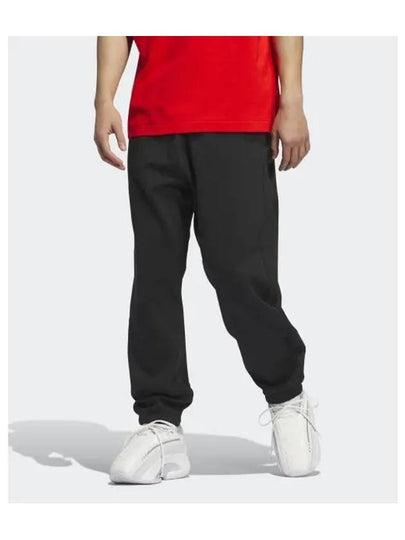 Basketball Fleece Jogger Track Pants Black - ADIDAS - BALAAN 2