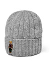 Polo Bear Cable Knit Wool Beanie Grey - POLO RALPH LAUREN - BALAAN 6