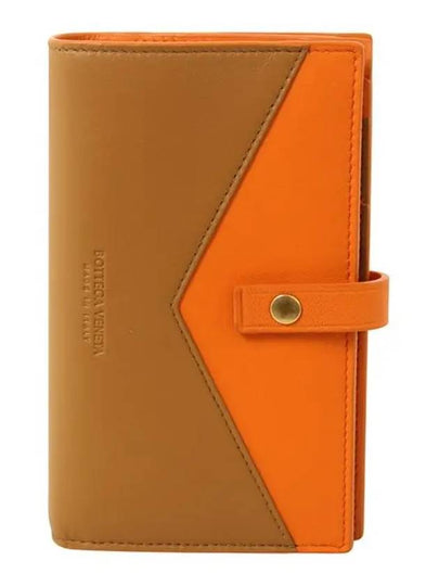 Bicolor Nappa Leather Medium Wallet Orange - BOTTEGA VENETA - BALAAN 2