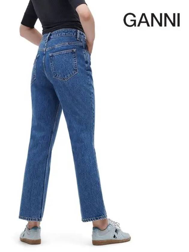 Betzy Cropped Rigid Jeans Blue - GANNI - BALAAN 5