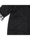 Kids Corduroy Collar Diamond Hooded Quilted Jacket Black - BURBERRY - BALAAN 7