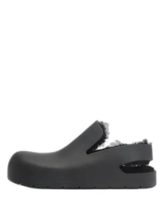 Puddle Shearling Sandals Black - BOTTEGA VENETA - BALAAN 2
