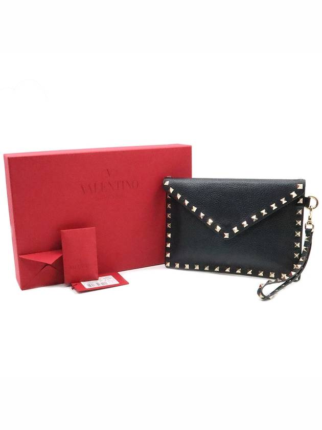 Women s Valentino RW2P0P87VSH Black Stampa Alce Rockstud Envelope Strap Pouch Clutch gt Gangbuk used luxury goods - VALENTINO - BALAAN 3