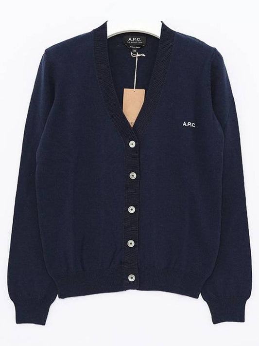 Bella Logo Embroidery Cardigan Dark Navy Blue - A.P.C. - BALAAN 2