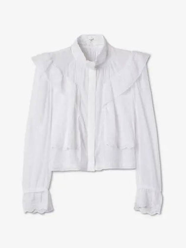 Embroidered ruffle shirt white BS006122A038E20WH - ISABEL MARANT - BALAAN 1