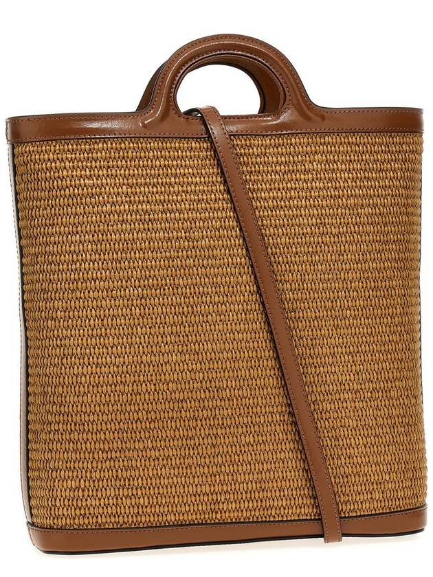 Tropicalia Embroidered Logo Shopper Tote Bag Brown - MARNI - BALAAN 3