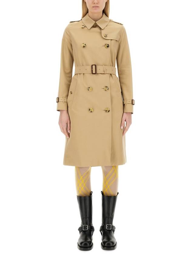 Kensington Heritage Cotton Trench Double Coat Beige - BURBERRY - BALAAN 3