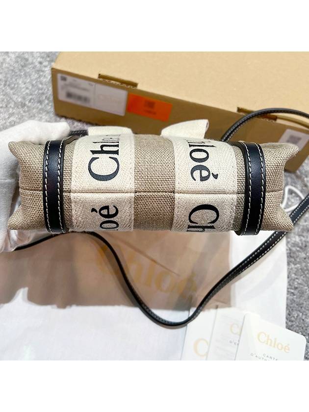 Woody Linen Canvas Calfskin Tote Bag Beige - CHLOE - BALAAN 6