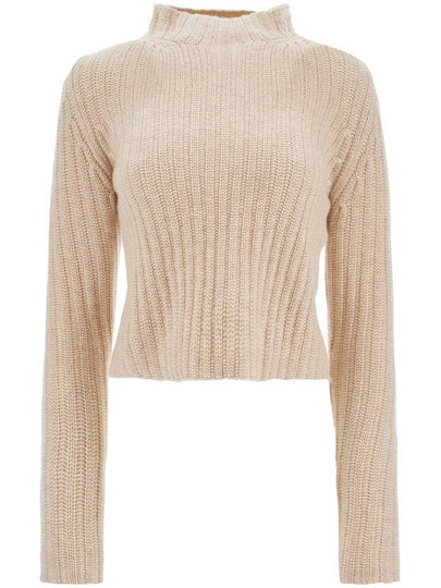 Alloa Wool Cashmere Crop Knit Top Beige - MAX MARA - BALAAN 2