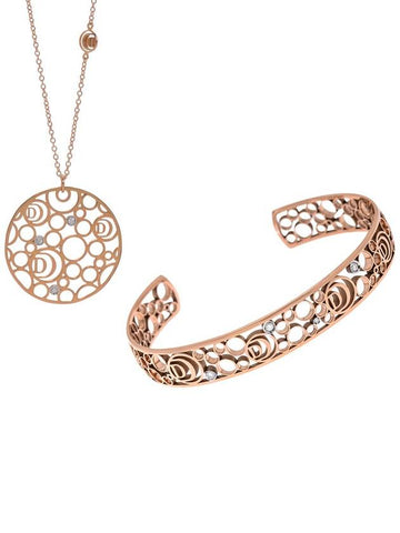 Cima 18kt rose gold diamond pendant necklace and bracelet set - DAMIANI - BALAAN 1