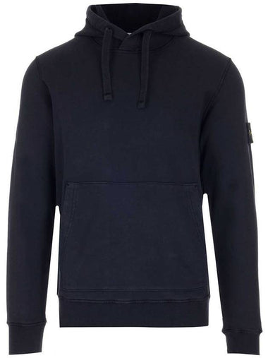 Wappen Patch Garment Dyed Hoodie Navy - STONE ISLAND - BALAAN 1