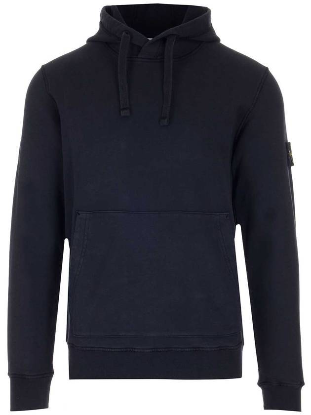 Wappen Patch Garment Dyed Hoodie Navy - STONE ISLAND - BALAAN 1