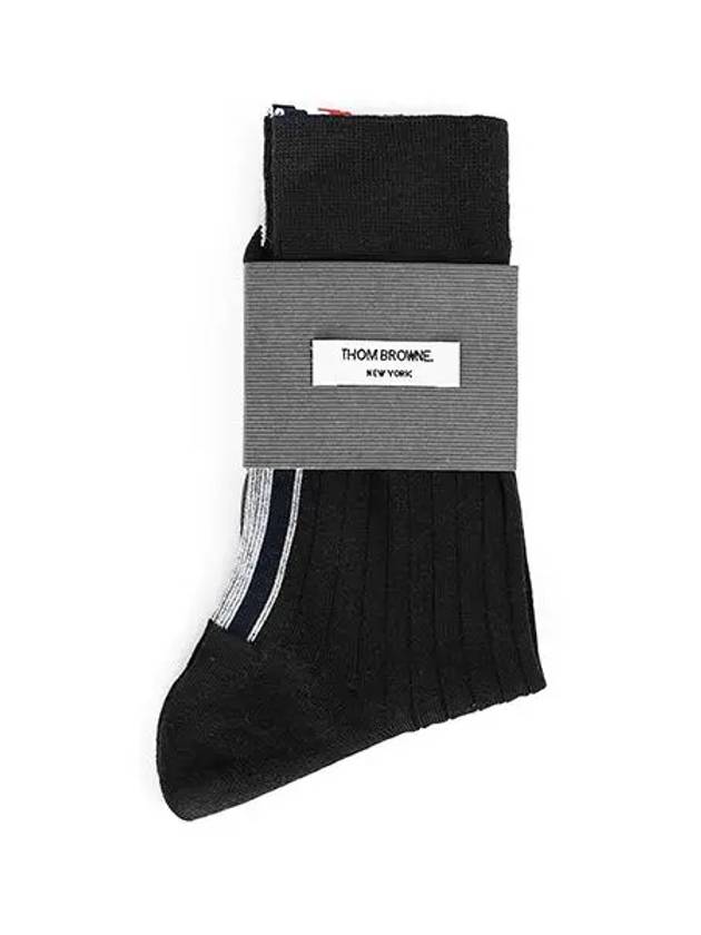 grosgrain trim trim socks black - THOM BROWNE - BALAAN.