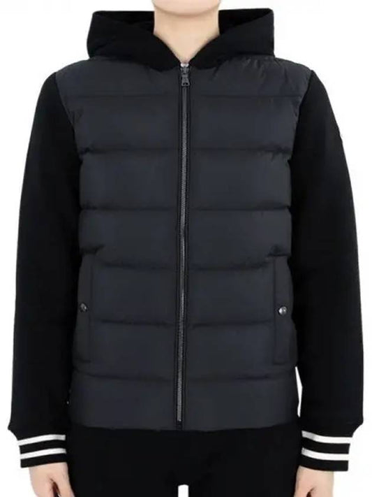 Kids Waffen Patch Padding Mix Zip up Jacket Black 8G00009 89AAF 999 12 14A Adult Wearable 1064470 - MONCLER - BALAAN 1