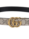 GG Marmont Supreme Canvas Leather Reversible Belt Beige Black - GUCCI - BALAAN 9