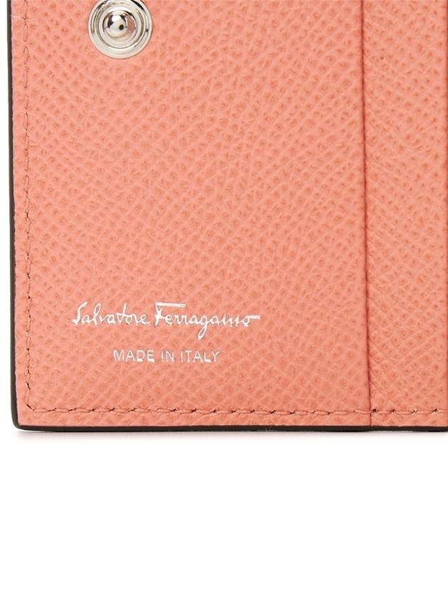 Gancini Compact Half Wallet Coral - SALVATORE FERRAGAMO - BALAAN 9